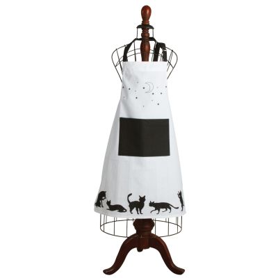 Tablier de cuisine en coton (Chat noir et blanc)