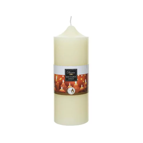 Essentiel jardin：Bougie en cire ivoire H 20 x Ø 7,5 cm