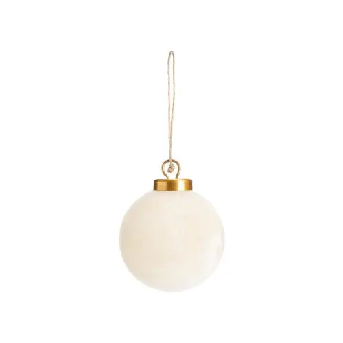 Utile extérieur：Boule ronde en verre velours crème - Ø 8 cm