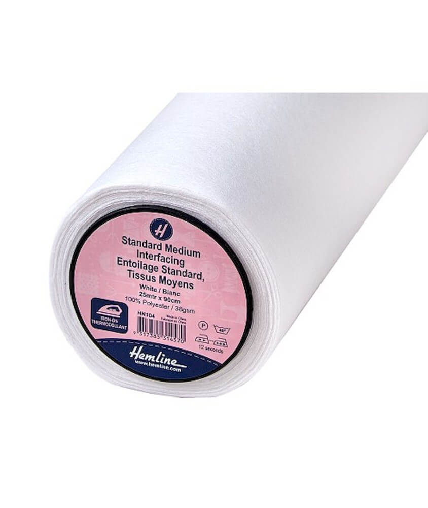 Entoilage thermocollant standard moyen HN104 - 38 g/m² - Polyester Blanc - Vendu au m