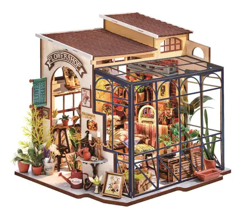 Style extérieur：Maison miniature à construire Emily’s Flower Shop Rolife - H 27,7 cm