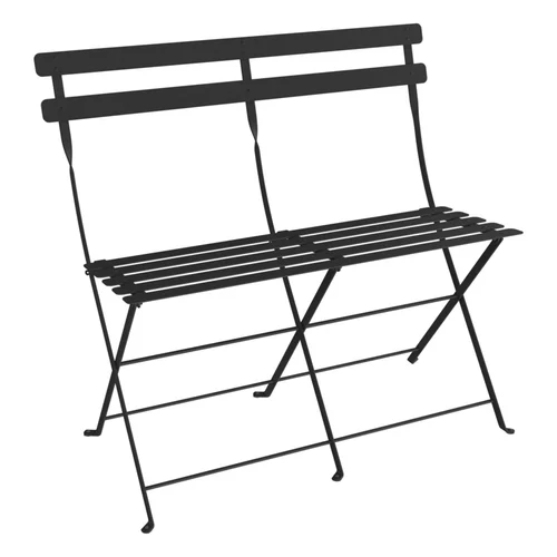Pour un extérieur agréable:Banquette bistro 2 places coloris gris en acier Fermob - 88 x 29 cm