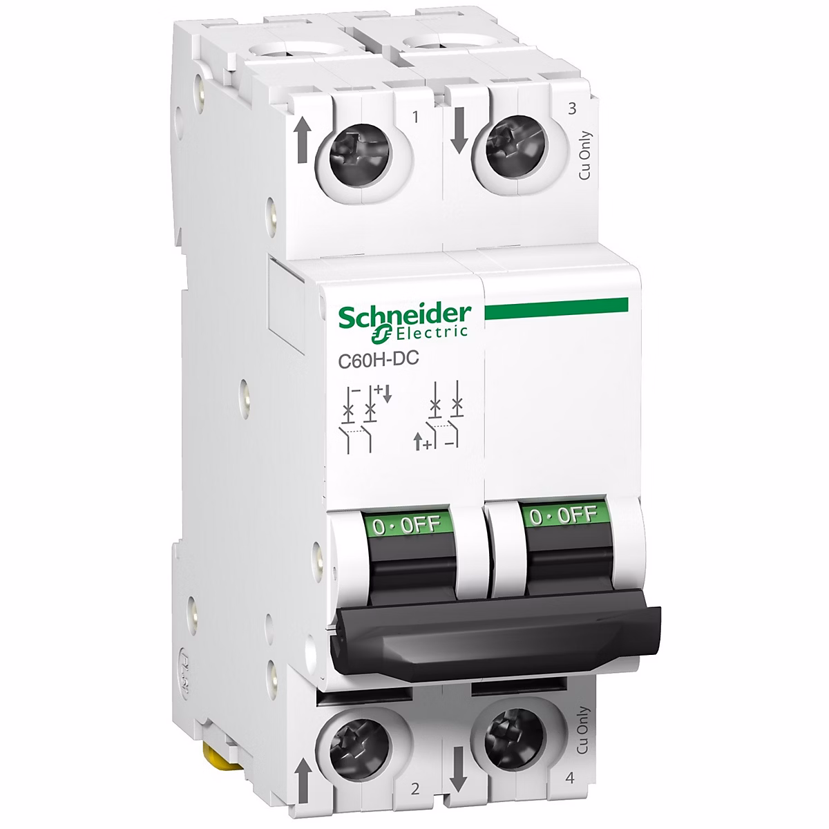 A9n61521 Disjoncteur Courant Continu Dc – 2p, 1a, Courbe C, à Vis, Schneider C60h-dc