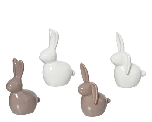 Nature au jardin：Lapin en porcelaine - 5 x 8,2 x 11,8 cm