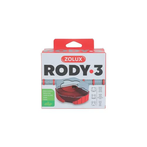 Essentiel nature：Maison de toilette pour les rongeurs en plastique coloris rouge Zolux Rody3 – 10,5 x 14,3 x 7 cm