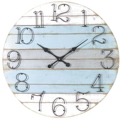 Horloge ronde en bois Marine