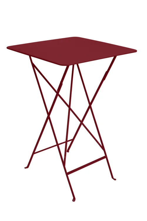 Jardin à adopter：Mange debout Bistro coloris rouge en acier Fermob - 71 x 71 x 105 cm