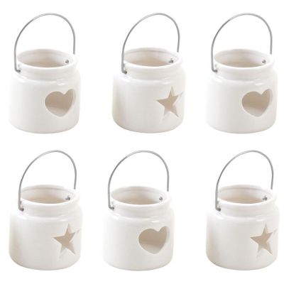 Photophore en verre teinté Noel (Lot de 6)