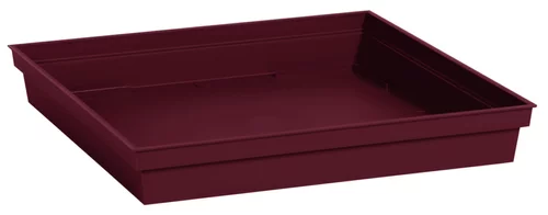Jardin & idées:Soucoupe carrée en plastique rouge Bourgogne Eda Toscane - 26,7 x 26,7 cm