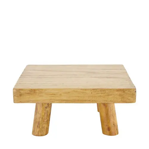 Idéal pour votre jardin：Porte-plante carré en bois de paulownia sur pieds - 20 x 20 x 9 cm