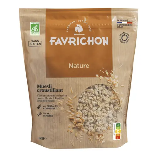Pratique extérieur：Muesli croustillant nature bio Favrichon - 1 kg