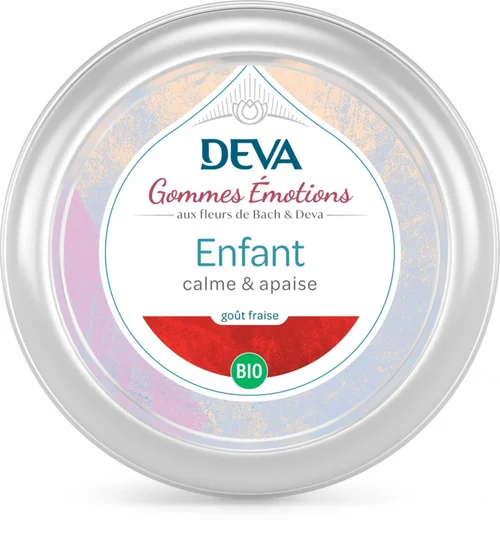 Nature pratique:Gommes enfant calme et apaise bio et vegan goût fraise Deva - 45 g