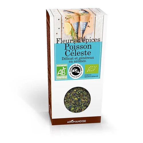 Pour un extérieur bien équipé:Fleurs d'épices pour poisson céleste bio en boite marron de 40 g
