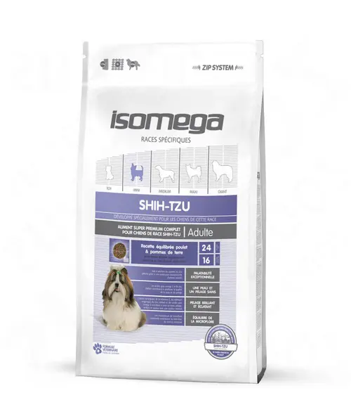 Qualité pour le jardin：Croquette pour chien adulte Shihtzu au poulet Isomega - 1,5 kg
