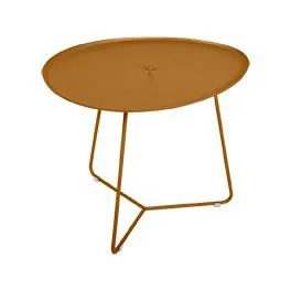 Bien au jardin：Table basse Cocotte coloris marron en acier Fermob - 55 x 44 x 43 cm