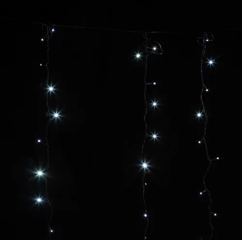 Le petit plus du jardin:Rallonge pour rideau lumineux LED à lumière fixe blanc sur secteur - 2 m