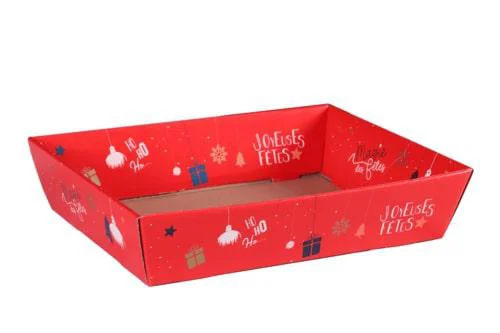 Une touche pratique à l’extérieur：Corbeille Sofia en carton rouge Cav Service - 37 x 28 x 8 cm