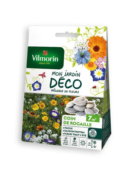 Loisirs extérieur:Mélange de fleurs Coin de rocaille Vilmorin - graines à semer 7 m² de surface