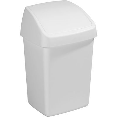 Poubelle blanche avec couvercle basculant Delta (10 litres)