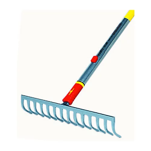 Spécial jardin:Râteau 14 dents coloris métal 35 cm