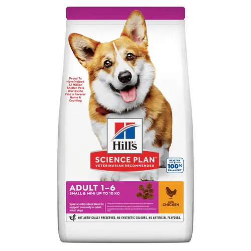 Pour un extérieur plus agréable：Croquette pour chien adulte de petite taille au poulet Hill's - 6 kg