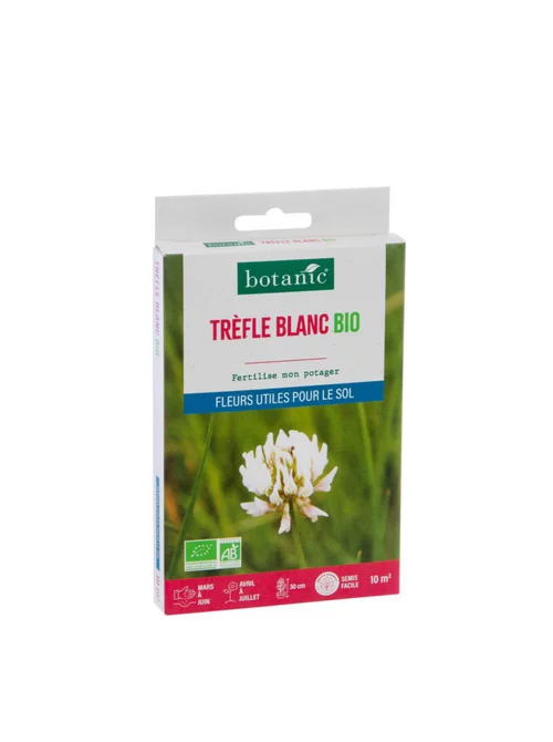 Un plus pour vos extérieurs：Graines de Trèfle blanc bio botanic® - graines à semer (10 m²)