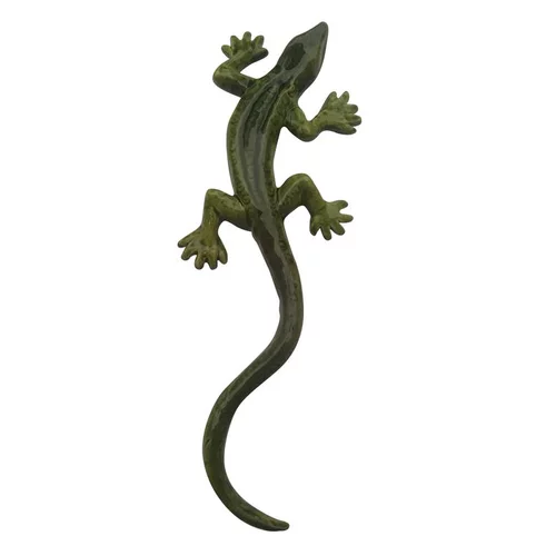 Pour un jardin à votre image:Statue de jardin lézard vert nuancé L 26 cm
