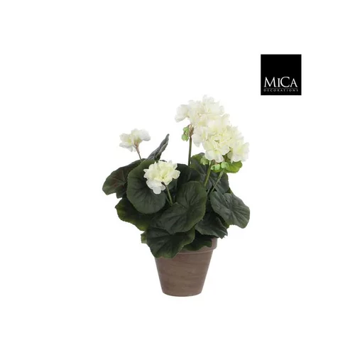 Pour tous vos projets extérieurs:Géranium crème plante artificielle en pot H 34 x Ø 20 cm