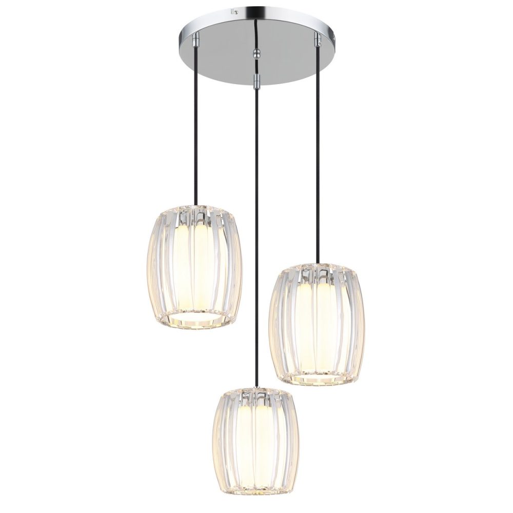 Globo Maribel Suspension Cluster chromée 3x E27 – Ambiance extérieure