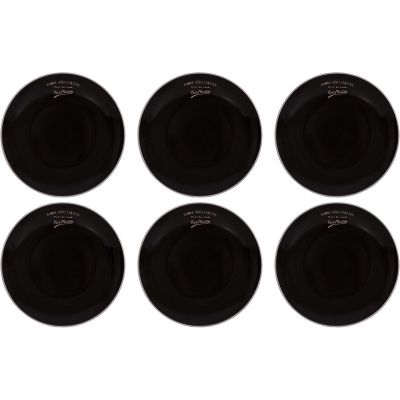 Assiettes en grès noir Bonne dégustation (Lot de 6) (Assiettes plates - 27 cm)