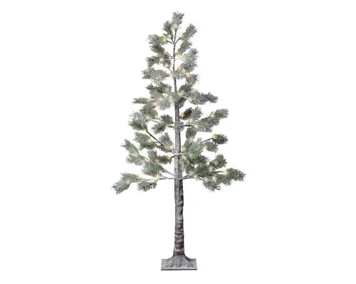 Extérieur malin:Sapin lumineux enneigé à 72 LED blanc chaud pour extérieur - Ø 60 x H 150 cm