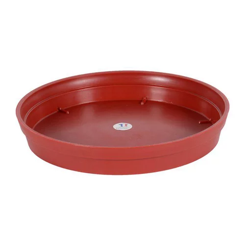 Extérieur pratique:Soucoupe Toscane couleur rouge rubis - Ø 34,5cm x H4,8 cm