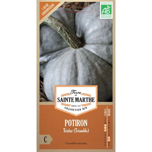 Pour un jardin bien équipé:Graines de Potiron Tristar (Triamble) bio Ferme de Sainte Marthe - graines à semer