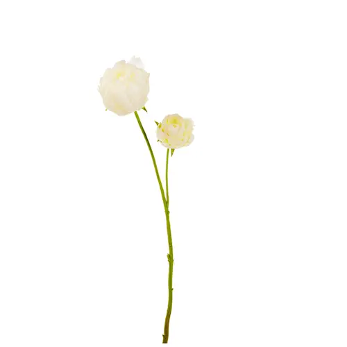 Déco jardin：Pivoine artificielle blanche à 2 fleurs - 66 cm
