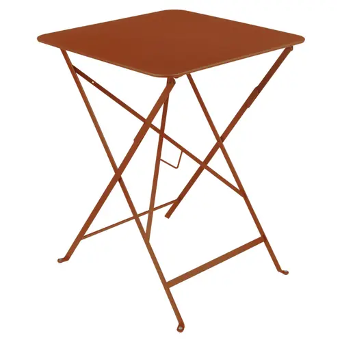 Style nature:Table pliante Bistro coloris orange confite en acier Fermob - 57 x 57 x 74 cm
