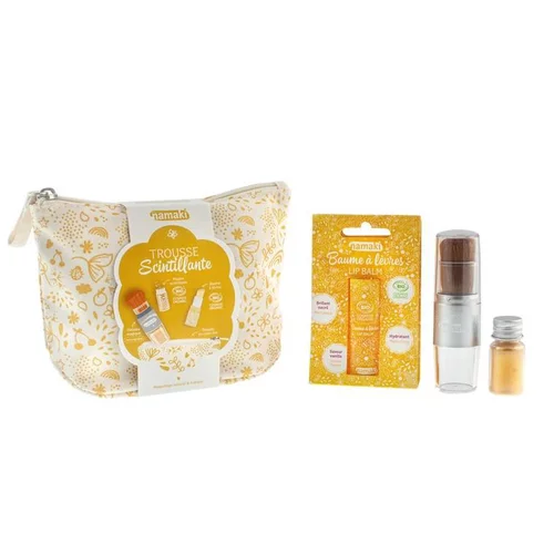 Pour votre espace extérieur：Trousse scintillante dorée Namaki - 17 x 12 x 6 cm