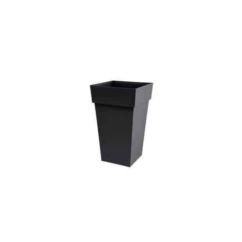 Déco extérieur：Pot Toscane carré haut gris L.40 x l.39 x H.65 cm