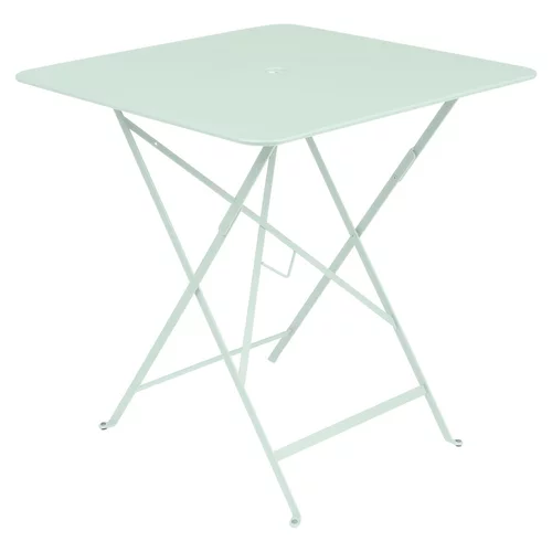 Pour mieux organiser vos extérieurs：Table pliante carrée en acier coloris menthe glaciale Fermob Bistro - 71 x 71 x 74 cm