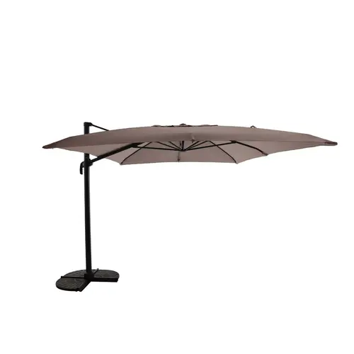 Jardin actuel：Parasol déporté rectangulaire coloris taupe chiné - 400 x 300 cm