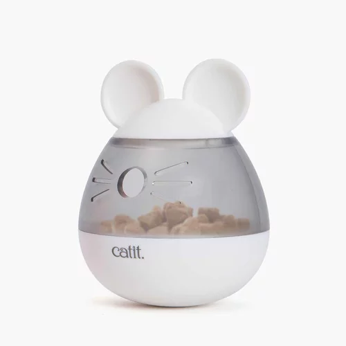 Pour organiser le jardin：Distributeur de friandises pour chat coloris blanc en forme de souris Catit Pixi