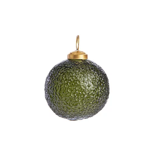 Espace vert moderne：Suspension boule texturée coloris marron en verre - 7,5 x 7,5 cm