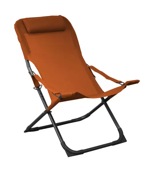 Nature utile：Relax easy sienne coloris orange en aluminium - 127 x 61 x 28,5 cm