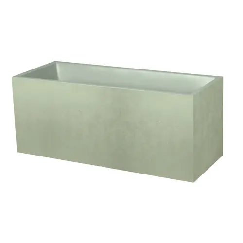 Extérieur déco:Jardinière en plastique coloris vert amande Poetic Basalt - 99,5 x 39,5 x 43,5 cm