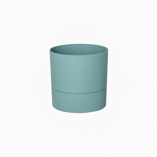 Un choix malin pour l’extérieur:Pot rond Aquaduo vert eucalyptus 1,4 L
