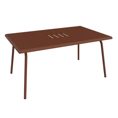 Inspiration jardin:Table basse Monceau rectangulaire coloris ocre rouge en acier Fermob - 92 x 57 cm