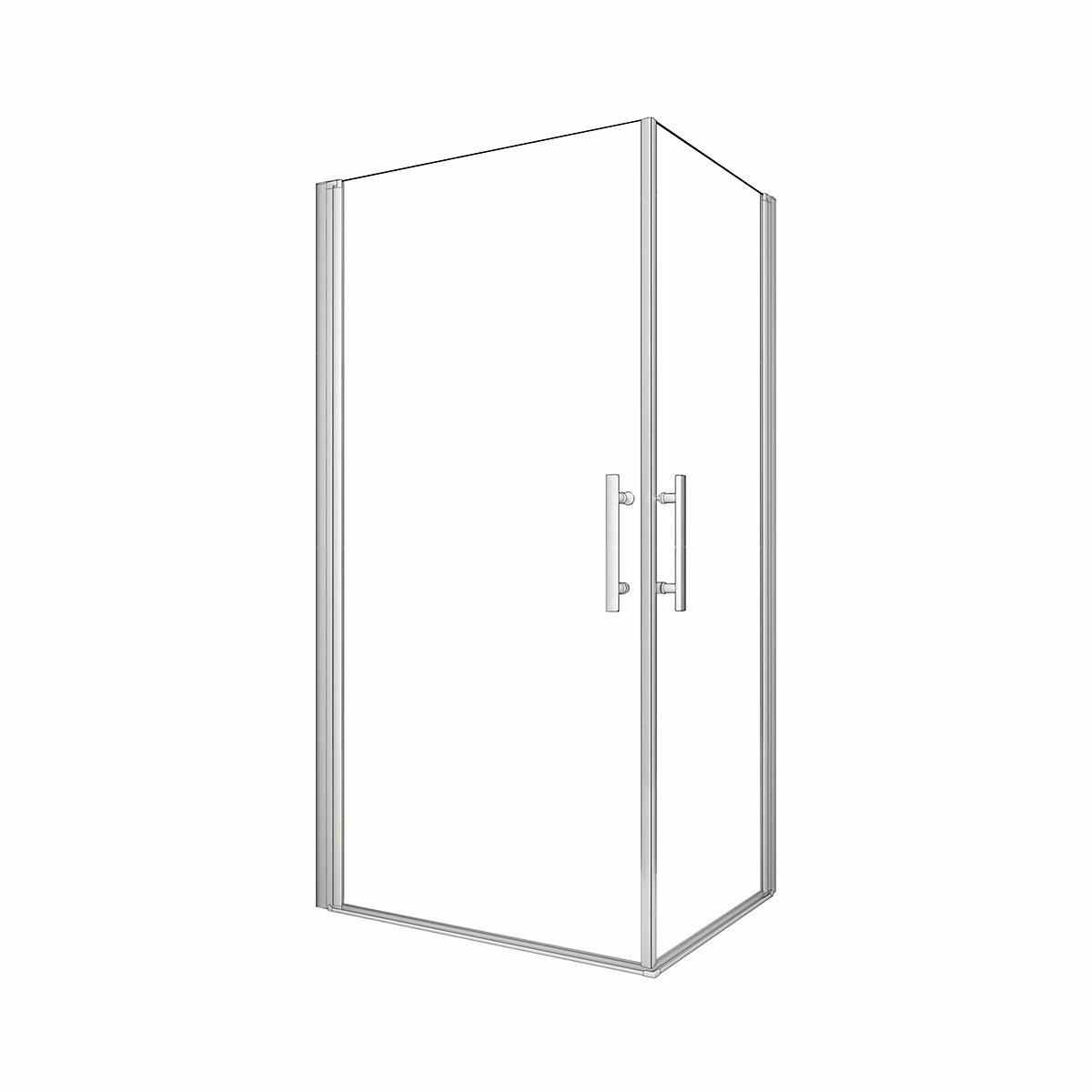 Cabine de douche battente verre trempé clair Ep.5mm – 80 × 80 × 180cm, 2 portes pivotantes à 180 degrés- Chromé, Réversible
