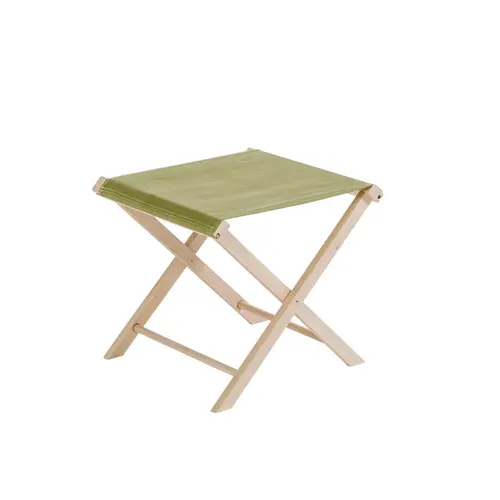 Essentiel pratique:Tabouret pliant coloris vert en coton Jardin privé - 43 x 43 x 42 cm