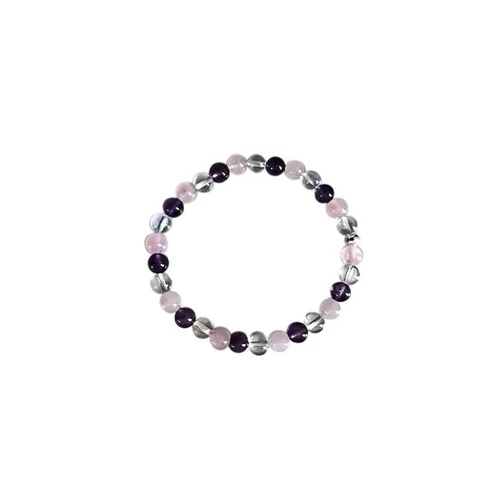 Style au jardin:Bracelet améthyste cristal quartz rose 6mm