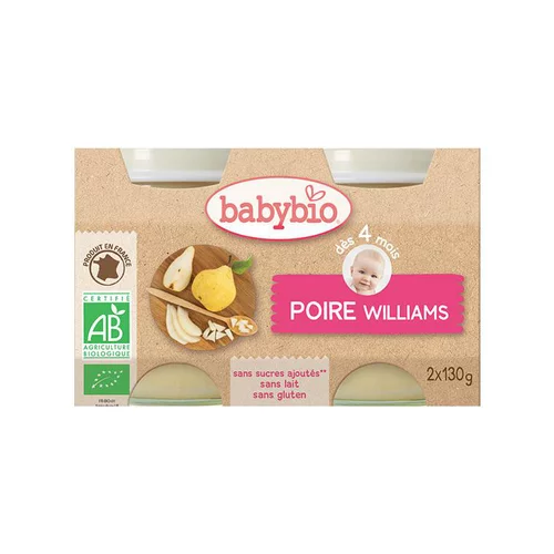 Le compagnon du jardin：Petits pots poire williams Babybio 2 x 130 g