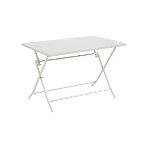 Équipement extérieur：Table de jardin pliante Clivia coloris beige en acier - 110 x 70 x 71 cm